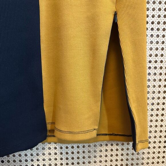 A-COLD-WALL Ribbed Colorblock Zip Collar Midi Slit Black Asymmetrical Bodycon Dr - Picture 7 of 11